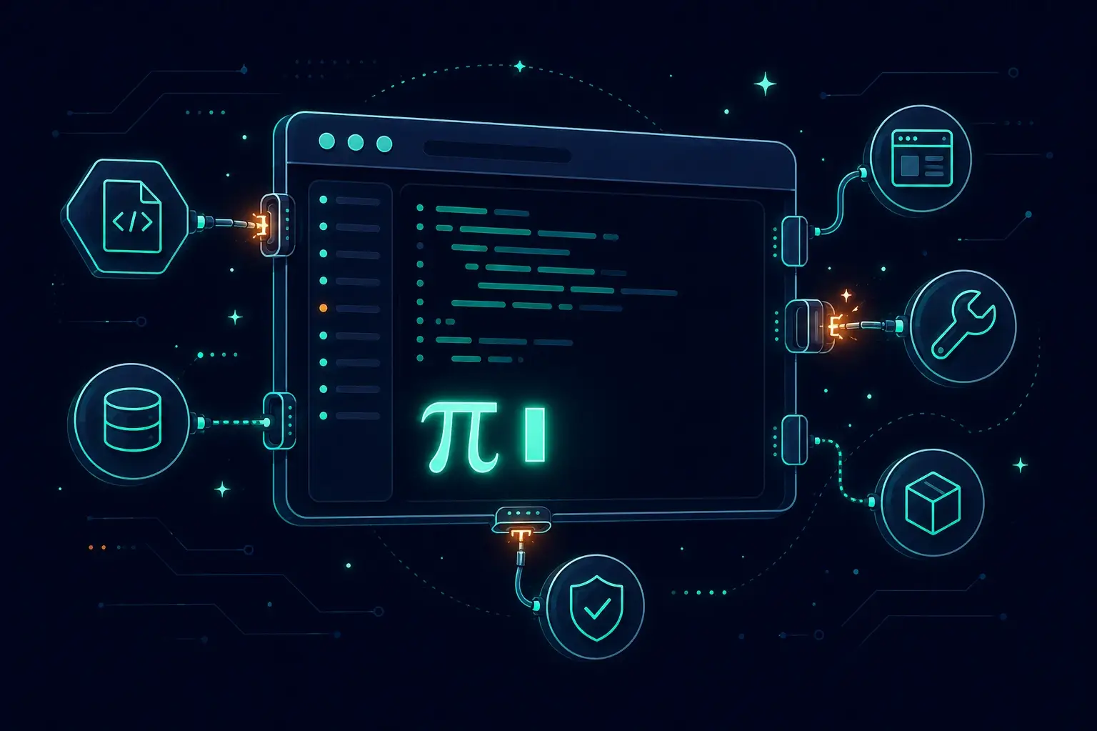 Oh My Pi open-source coding agent harness with flowing code streams